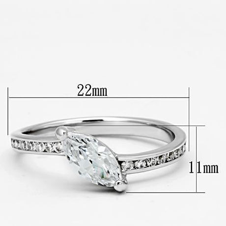 Rhodium Brass Ring with AAA Grade CZ  in Clear