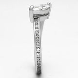 Rhodium Brass Ring with AAA Grade CZ  in Clear