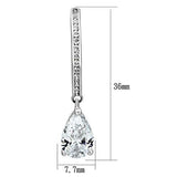 Rhodium Brass Earrings with AAA Grade CZ  in Clear