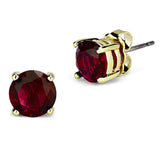 Gold Brass Earrings with Synthetic Synthetic Glass in Siam