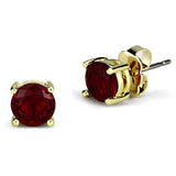 Gold Brass Earrings with Synthetic Synthetic Glass in Siam