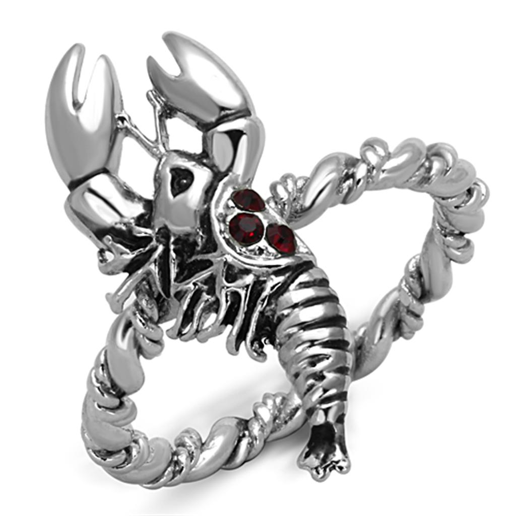 Rhodium Brass Ring with Top Grade Crystal  in Siam