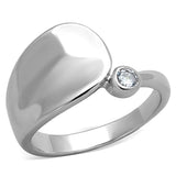 Rhodium Brass Ring with AAA Grade CZ  in Clear
