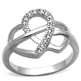 Rhodium Brass Ring with AAA Grade CZ  in Clear