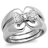 Rhodium Brass Ring with AAA Grade CZ  in Clear