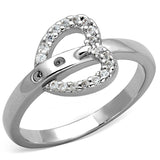 Rhodium Brass Ring with AAA Grade CZ  in Clear