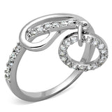 Rhodium Brass Ring with AAA Grade CZ  in Clear