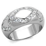 Rhodium Brass Ring with AAA Grade CZ  in Clear