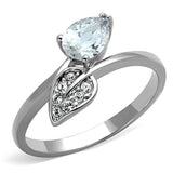 Rhodium Brass Ring with AAA Grade CZ  in Clear