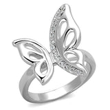 Rhodium Brass Ring with AAA Grade CZ  in Clear