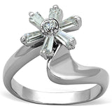 Rhodium Brass Ring with AAA Grade CZ  in Clear
