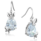 Rhodium Brass Earrings with AAA Grade CZ  in Clear
