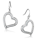 Rhodium Brass Earrings with AAA Grade CZ  in Clear