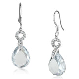 Rhodium Brass Earrings with AAA Grade CZ  in Clear