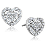 Rhodium Brass Earrings with AAA Grade CZ  in Clear