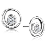 Rhodium Brass Earrings with AAA Grade CZ  in Clear