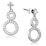 Rhodium Brass Earrings with AAA Grade CZ  in Clear