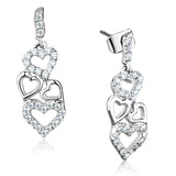 Rhodium Brass Earrings with AAA Grade CZ  in Clear
