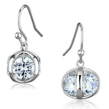 Rhodium Brass Earrings with AAA Grade CZ  in Clear