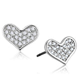 Rhodium Brass Earrings with AAA Grade CZ  in Clear