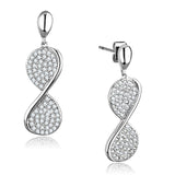 Rhodium Brass Earrings with AAA Grade CZ  in Clear