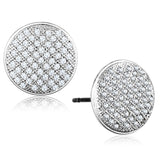 Rhodium Brass Earrings with AAA Grade CZ  in Clear