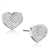 Rhodium Brass Earrings with AAA Grade CZ  in Clear