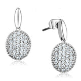 Rhodium Brass Earrings with AAA Grade CZ  in Clear