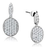 Rhodium Brass Earrings with AAA Grade CZ  in Clear