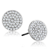 Rhodium Brass Earrings with AAA Grade CZ  in Clear