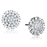 Rhodium Brass Earrings with AAA Grade CZ  in Clear