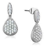 Rhodium Brass Earrings with AAA Grade CZ  in Clear