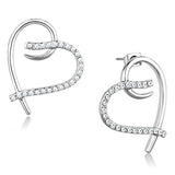 Rhodium Brass Earrings with AAA Grade CZ  in Clear