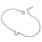 Rhodium Brass Bracelet with AAA Grade CZ  in Clear