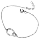 Rhodium Brass Bracelet with AAA Grade CZ  in Clear
