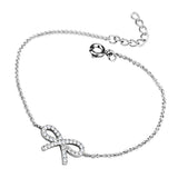 Rhodium Brass Bracelet with AAA Grade CZ  in Clear