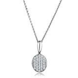 Rhodium Brass Chain Pendant with AAA Grade CZ  in Clear