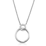 Rhodium Brass Necklace with AAA Grade CZ  in Clear