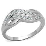 Rhodium Brass Ring with AAA Grade CZ  in Clear