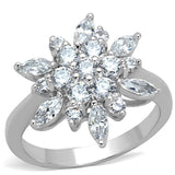 Rhodium Brass Ring with AAA Grade CZ  in Clear