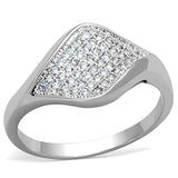 Rhodium Brass Ring with AAA Grade CZ  in Clear
