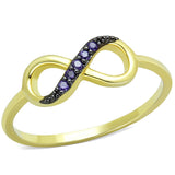 Gold+Ruthenium Brass Ring with AAA Grade CZ  in Tanzanite