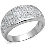 Rhodium Brass Ring with AAA Grade CZ  in Clear