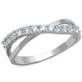 Rhodium Brass Ring with AAA Grade CZ  in Clear