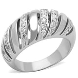 Rhodium Brass Ring with AAA Grade CZ  in Clear