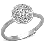 Rhodium Brass Ring with AAA Grade CZ  in Clear