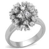 Rhodium Brass Ring with AAA Grade CZ  in Clear
