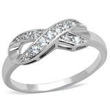 Rhodium Brass Ring with AAA Grade CZ  in Clear