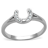 Rhodium Brass Ring with AAA Grade CZ  in Clear