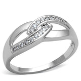 Rhodium Brass Ring with AAA Grade CZ  in Clear